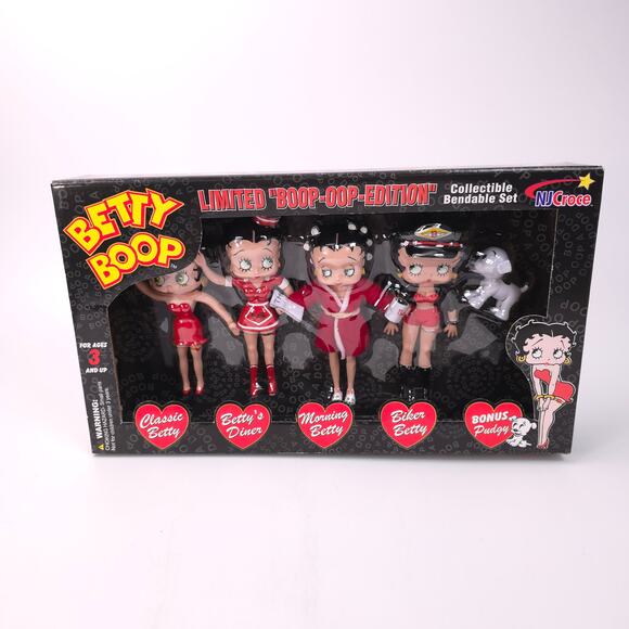 Betty Boop Limited Boop-oop-edition Bendable Figure Set Classic Diner Morning - Picture 1 of 13